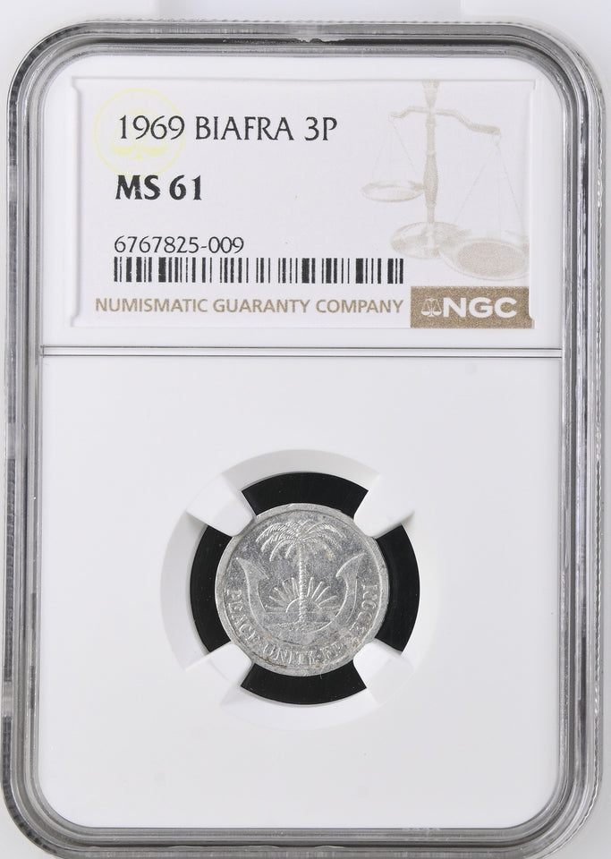 1969 BIAFRA THEEPRENCE MS61 REF 1 - NGC SILVER COINS - Cambridgeshire Coins