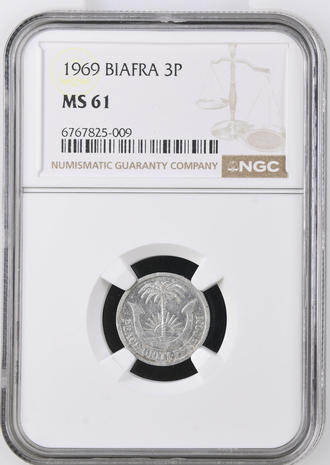 1969 BIAFRA THEEPRENCE MS61 REF 1 - NGC SILVER COINS - Cambridgeshire Coins