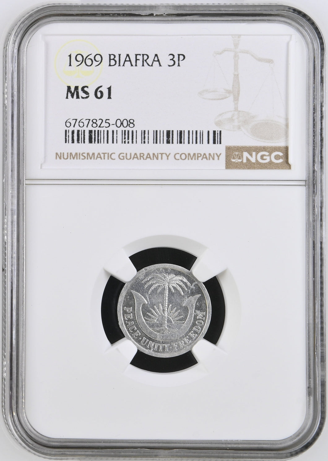 1969 BIAFRA THEEPRENCE MS61 - NGC SILVER COINS - Cambridgeshire Coins