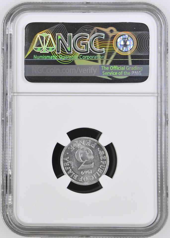 1969 BIAFRA THREEPENCE UNC DETAILS - NGC SILVER COINS - Cambridgeshire Coins