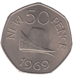 1969 CAP OF DUKE LARGE 50P BAILIWICK OF GUERNSEY REF-2 - 50P REGIONAL ISSUES - Cambridgeshire Coins