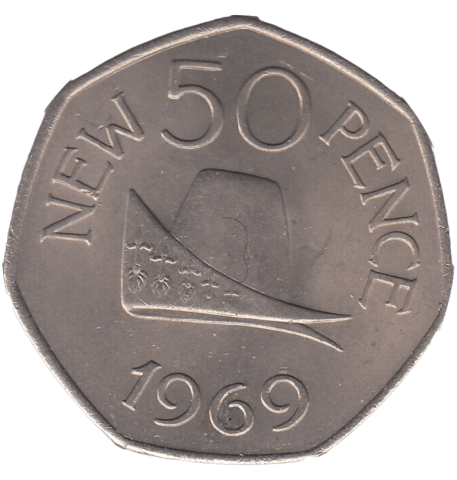 1969 CAP OF DUKE LARGE 50P BAILIWICK OF GUERNSEY REF-2 - 50P REGIONAL ISSUES - Cambridgeshire Coins