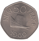 1969 CAP OF DUKE LARGE 50P BAILIWICK OF GUERNSEY REF-2 - 50P REGIONAL ISSUES - Cambridgeshire Coins