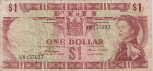 1969 DOLLAR FIJI BANKNOTE REF-1796 - WORLD BANKNOTES - Cambridgeshire Coins