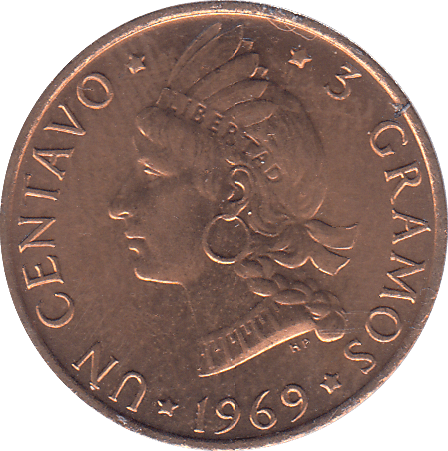 1969 DOMINICAN REPUBLIC ONE CENTAVO - WORLD COINS - Cambridgeshire Coins