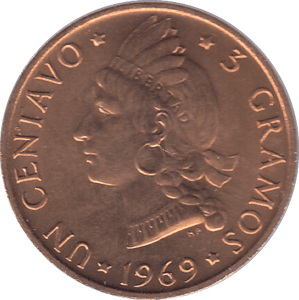 1969 DOMINICAN REPUBLIC ONE CENTAVO - WORLD COINS - Cambridgeshire Coins