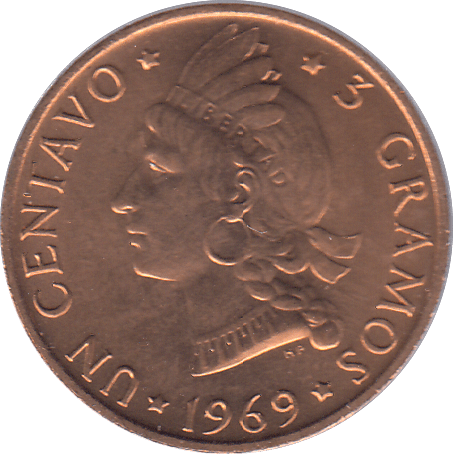 1969 DOMINICAN REPUBLIC ONE CENTAVO - WORLD COINS - Cambridgeshire Coins