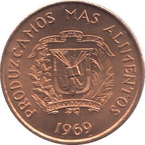 1969 DOMINICAN REPUBLIC ONE CENTAVO - WORLD COINS - Cambridgeshire Coins