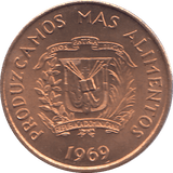 1969 DOMINICAN REPUBLIC ONE CENTAVO - WORLD COINS - Cambridgeshire Coins