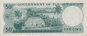 1969 FIFTY CENTS FIJI BANKNOTE REF-1795 - WORLD BANKNOTES - Cambridgeshire Coins