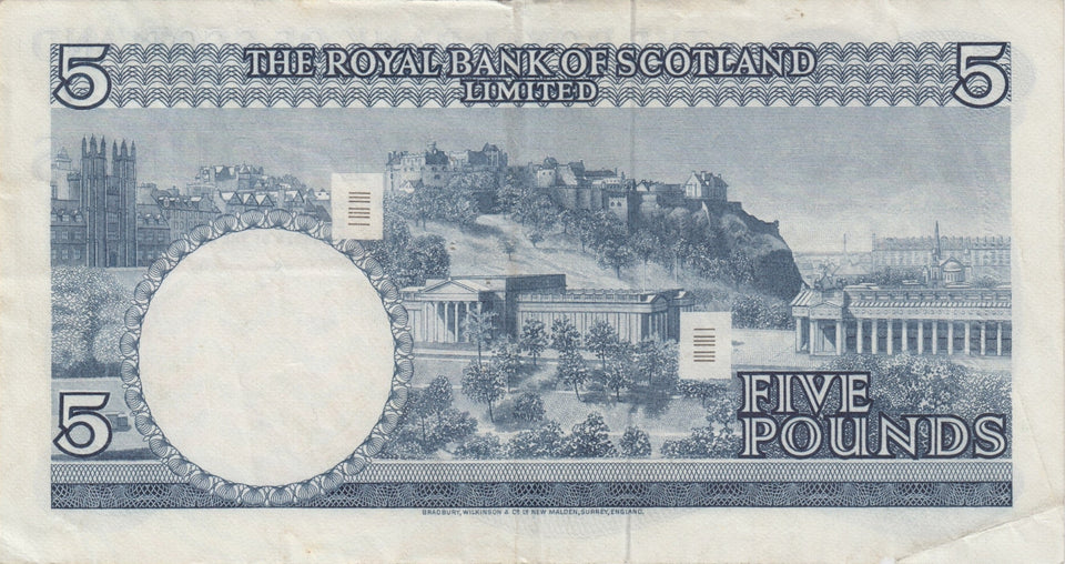 1969 FIVE POUND ROYAL BANK OF SCOTLAND BANKNOTE REF SCOT - 73 - WORLD BANKNOTES - Cambridgeshire Coins