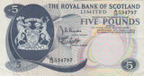 1969 FIVE POUND ROYAL BANK OF SCOTLAND BANKNOTE REF SCOT - 73 - WORLD BANKNOTES - Cambridgeshire Coins