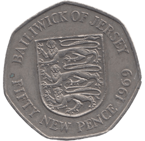 1969 JERSEY LARGE 50P - 50P REGIONAL ISSUES - Cambridgeshire Coins