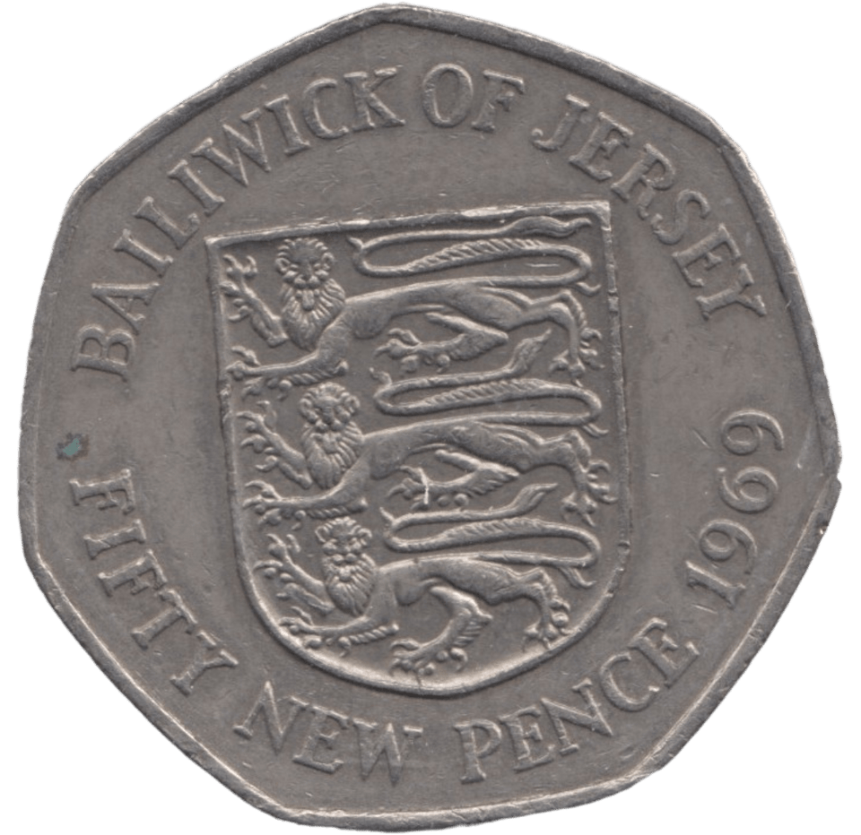 1969 JERSEY LARGE 50P - 50P REGIONAL ISSUES - Cambridgeshire Coins