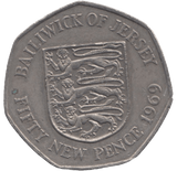 1969 JERSEY LARGE 50P - 50P REGIONAL ISSUES - Cambridgeshire Coins