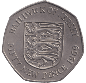 1969 LARGE 50P CIRCULATED JERSEY - WORLD COINS - Cambridgeshire Coins