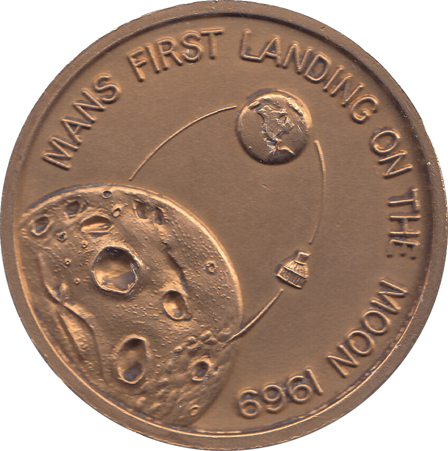 1969 MEDAL APOLLO 11 MANS FIRST LANDING ON THE MOON - WORLD COINS - Cambridgeshire Coins