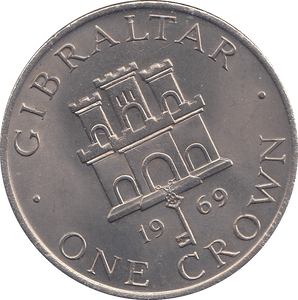 1969 ONE CROWN GIBRALTAR ( BU ) - WORLD COINS - Cambridgeshire Coins