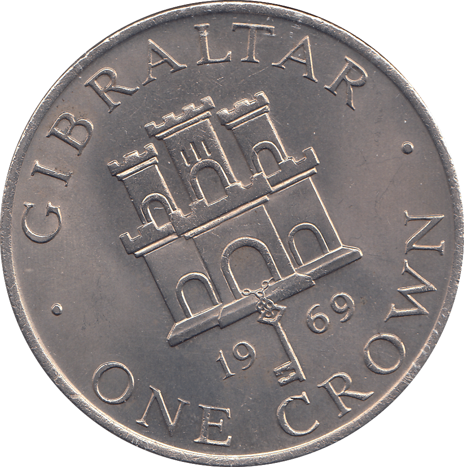 1969 ONE CROWN GIBRALTAR ( BU ) - WORLD COINS - Cambridgeshire Coins