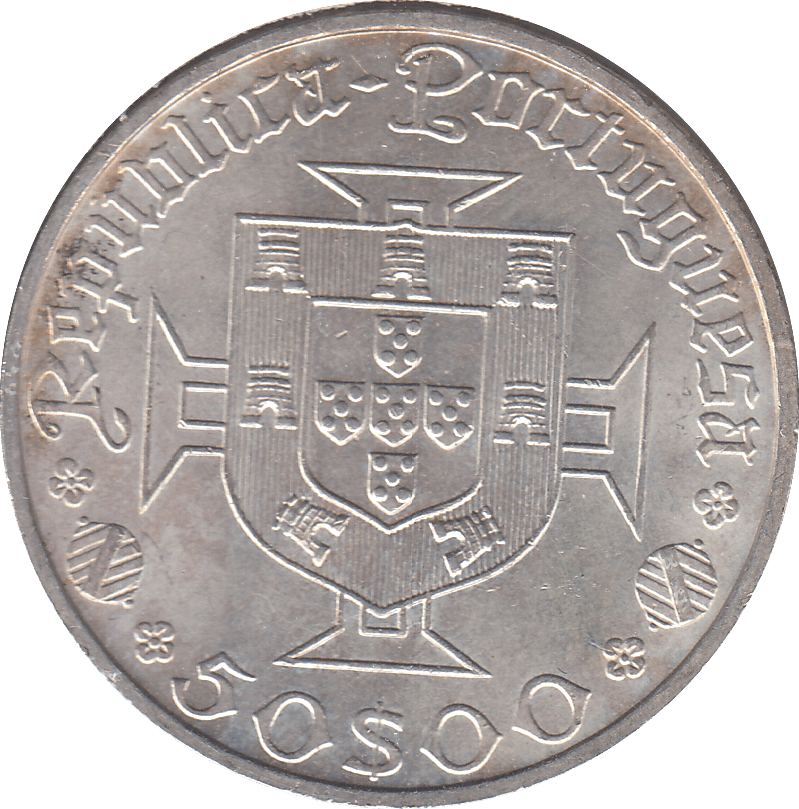 1969 PORTUGAL SILVER 50 ESCUDOS - WORLD COINS - Cambridgeshire Coins