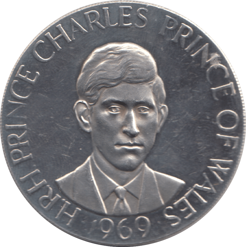 1969 PRINCE CHARLES SILVER COMMEMORATIVE COIN - WOLRD SILVER COINS - Cambridgeshire Coins