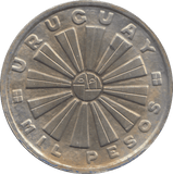 1969 SILVER 1000 PESOS URUGUAY - WORLD COINS - Cambridgeshire Coins
