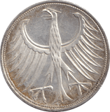 1969 SILVER 5 MARK GERMANY - SILVER WORLD COINS - Cambridgeshire Coins