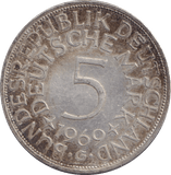 1969 SILVER 5 MARK GERMANY - SILVER WORLD COINS - Cambridgeshire Coins