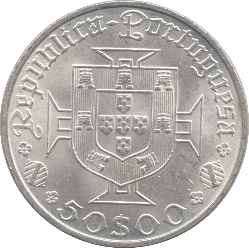 1969 SILVER 50 ESCUDOS PORTUGAL - SILVER WORLD COINS - Cambridgeshire Coins