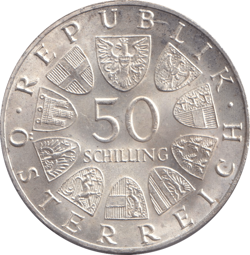 1969 SILVER 50 SCHILLING AUSTRIA - SILVER WORLD COINS - Cambridgeshire Coins