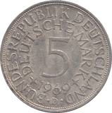 1969 SILVER GERMANY 5 MARK - SILVER WORLD COINS - Cambridgeshire Coins