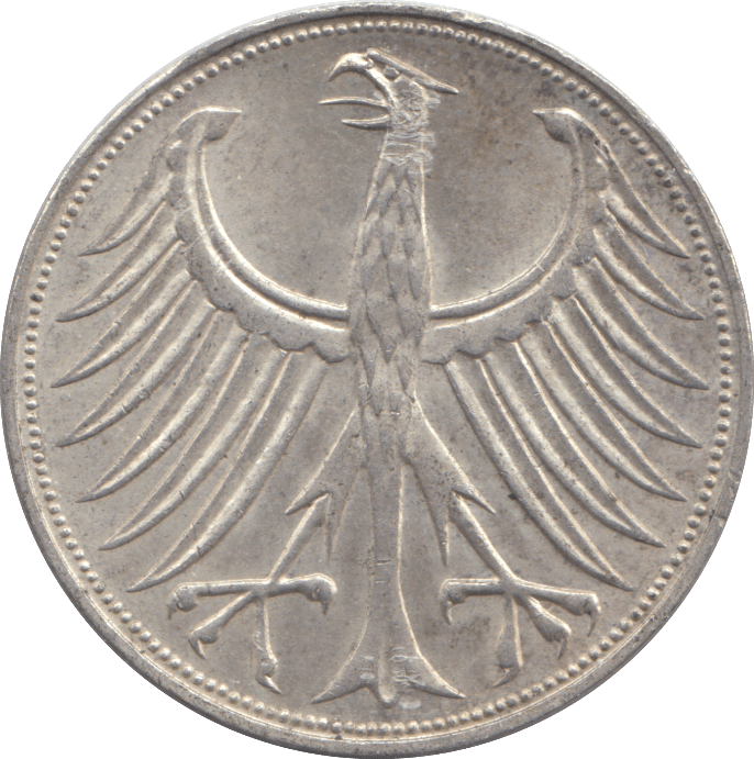 1969 SILVER GERMANY 5 MARK - SILVER WORLD COINS - Cambridgeshire Coins