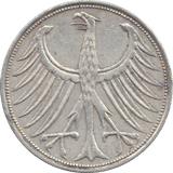 1969 SILVER GERMANY 5 MARKS - WORLD COINS - Cambridgeshire Coins