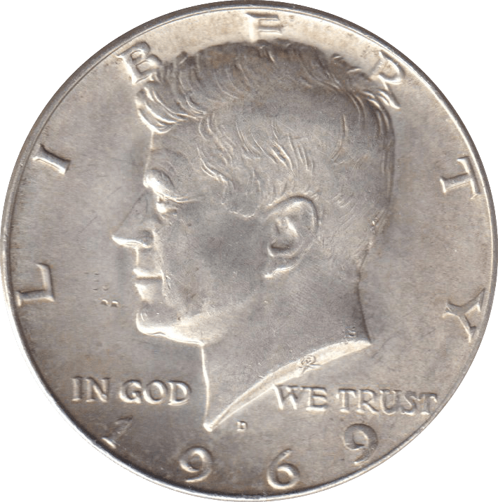 1969 SILVER HALF DOLLAR USA - SILVER WORLD COINS - Cambridgeshire Coins