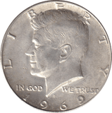 1969 SILVER HALF DOLLAR USA - SILVER WORLD COINS - Cambridgeshire Coins