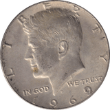 1969 SILVER HALF DOLLAR USA - SILVER WORLD COINS - Cambridgeshire Coins