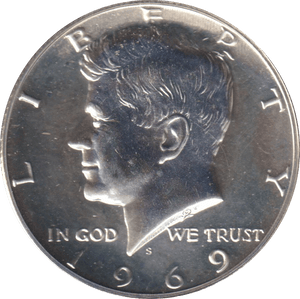 1969 SILVER HALF DOLLAR USA - SILVER WORLD COINS - Cambridgeshire Coins