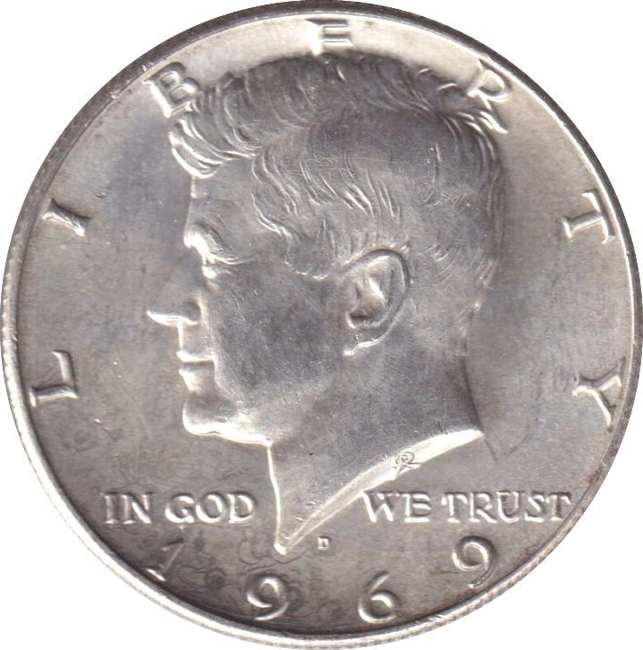 1969 SILVER HALF DOLLAR USA - SILVER WORLD COINS - Cambridgeshire Coins