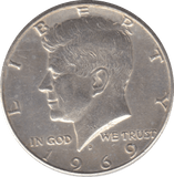 1969 SILVER USA HALF DOLLAR - SILVER WORLD COINS - Cambridgeshire Coins