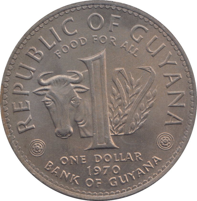 1970 1 DOLLAR GUYANA - WORLD COINS - Cambridgeshire Coins