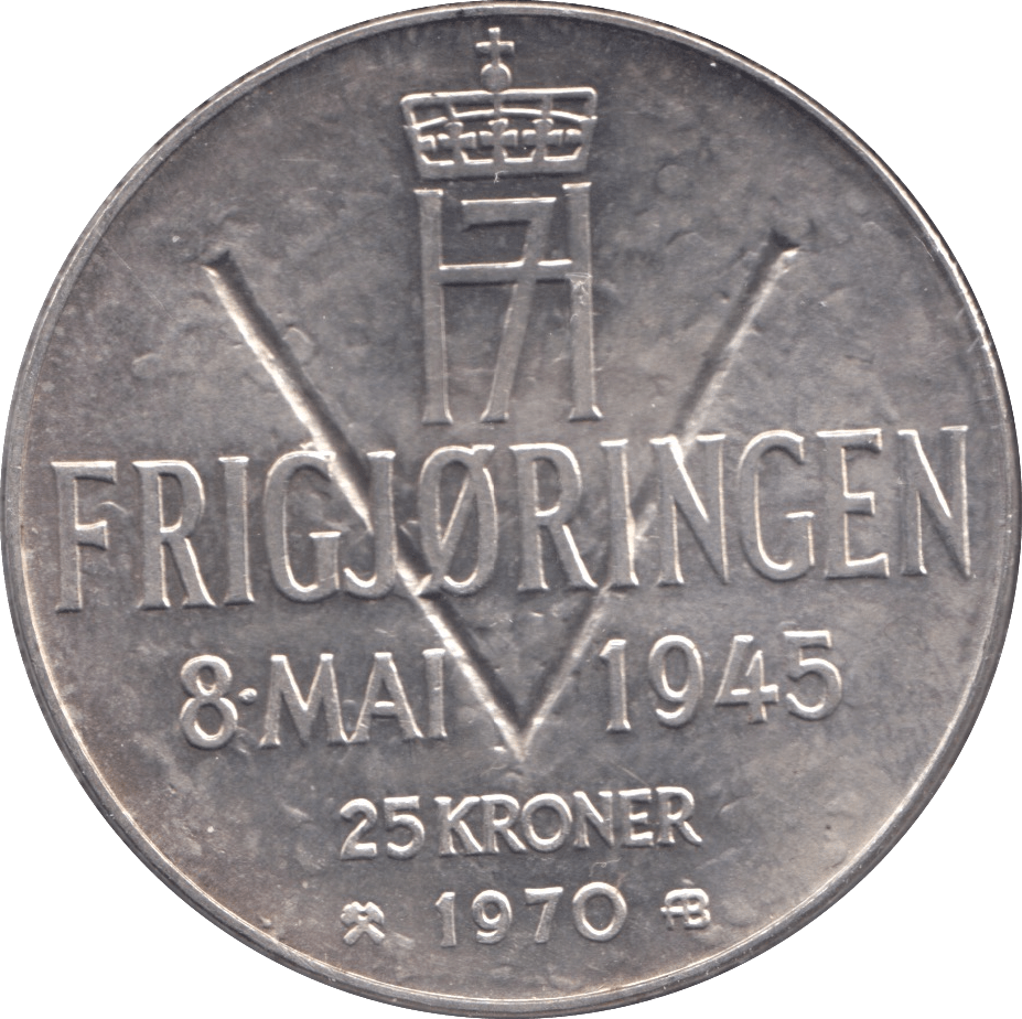 1970 25 KRONER NORWAY WORLD COINS Cambridgeshire Coins