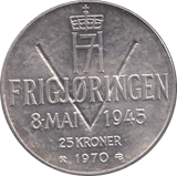 1970 25 KRONER NORWAY - WORLD COINS - Cambridgeshire Coins