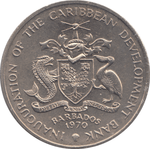1970 4 DOLLARS BARBADOS - WORLD COINS - Cambridgeshire Coins
