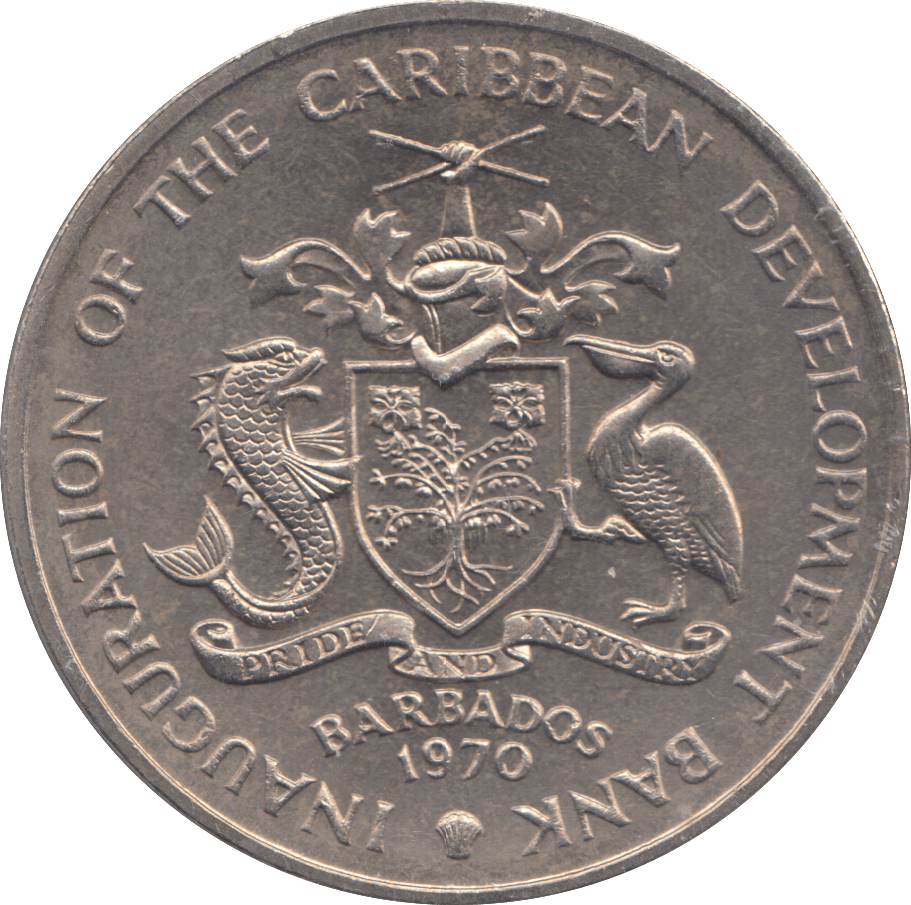 1970 4 DOLLARS BARBADOS - WORLD COINS - Cambridgeshire Coins