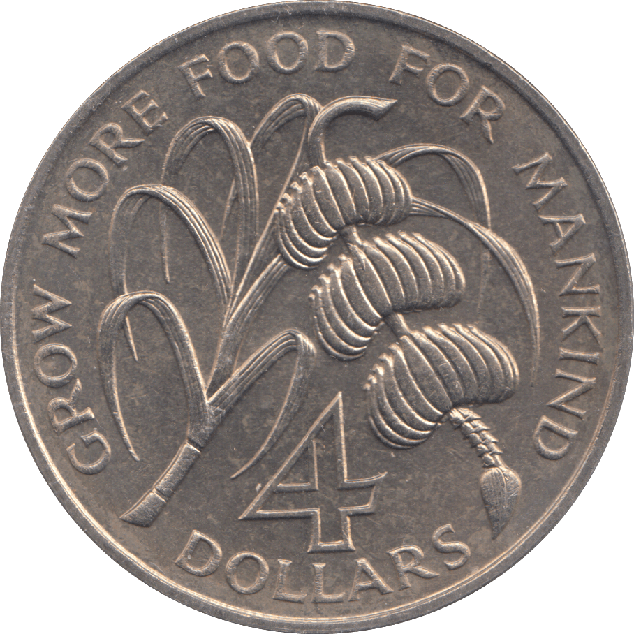 1970 4 DOLLARS BARBADOS - WORLD COINS - Cambridgeshire Coins