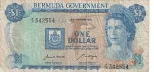 1970 BERMUDA DOLLAR BANKNOTE REF-1673 - WORLD BANKNOTES - Cambridgeshire Coins
