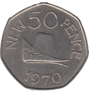 1970 CAP OF DUKE LARGE 50P BAILIWICK OF GUERNSEY - 50P REGIONAL ISSUES - Cambridgeshire Coins