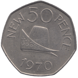 1970 FIFTY PENCE GUERNSEY - WORLD COINS - Cambridgeshire Coins