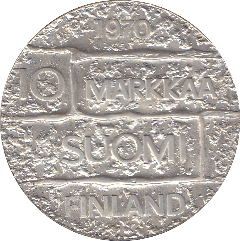 1970 FINLAND SILVER 10 MARKKAA - WORLD COINS - Cambridgeshire Coins