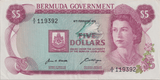 1970 FIVE DOLLARS BERMUDA BANKNOTE REF-1766 - WORLD BANKNOTES - Cambridgeshire Coins